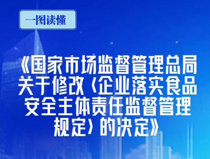 《食品生产经营企业落实食品安全主体责任监督管理规定》发布（附一图读懂）（转载自安徽省食品行业协会）